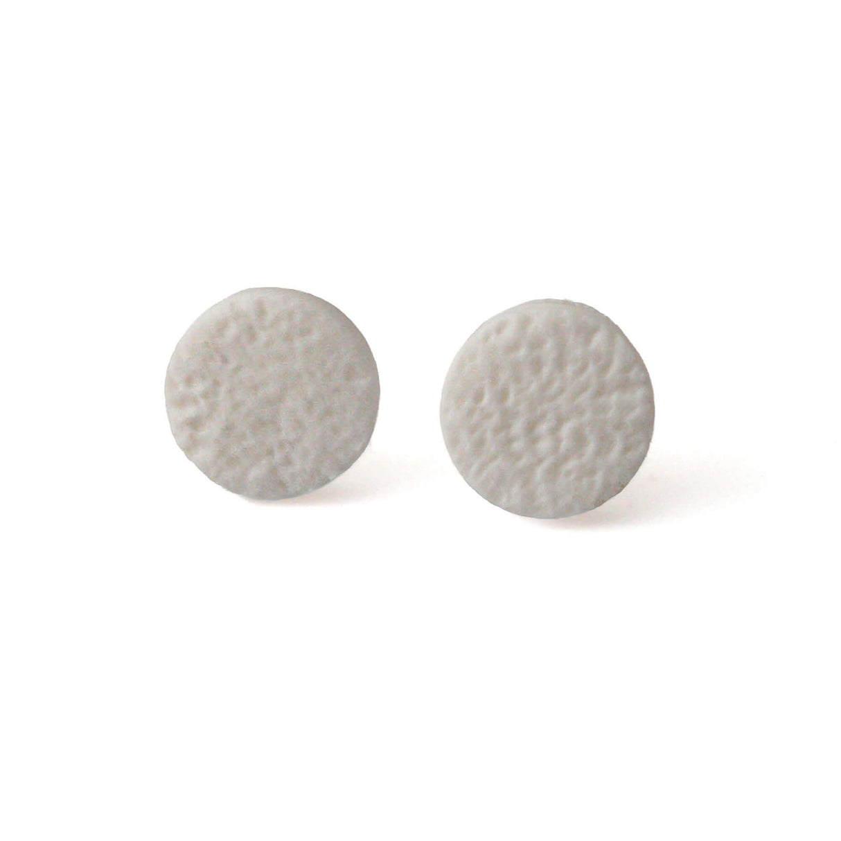 White Round Stud Earrings for Women | Minimalist Clay Jewellery