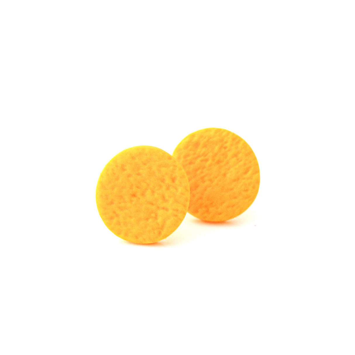 Bright Yellow Stud Earrings for Women | Minimalist Clay Jewellery