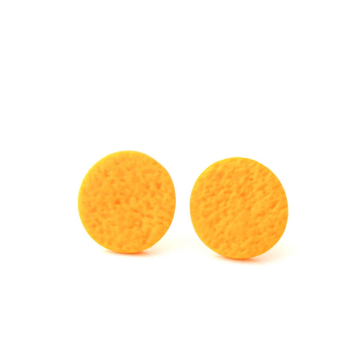 Bright Yellow Stud Earrings for Women | Minimalist Clay Jewellery