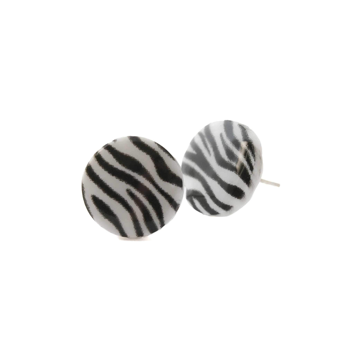 Zebra Print Stud Earrings for Women | Minimalist Clay Jewellery