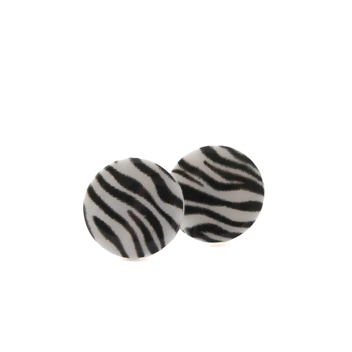 Zebra Print Stud Earrings for Women | Minimalist Clay Jewellery