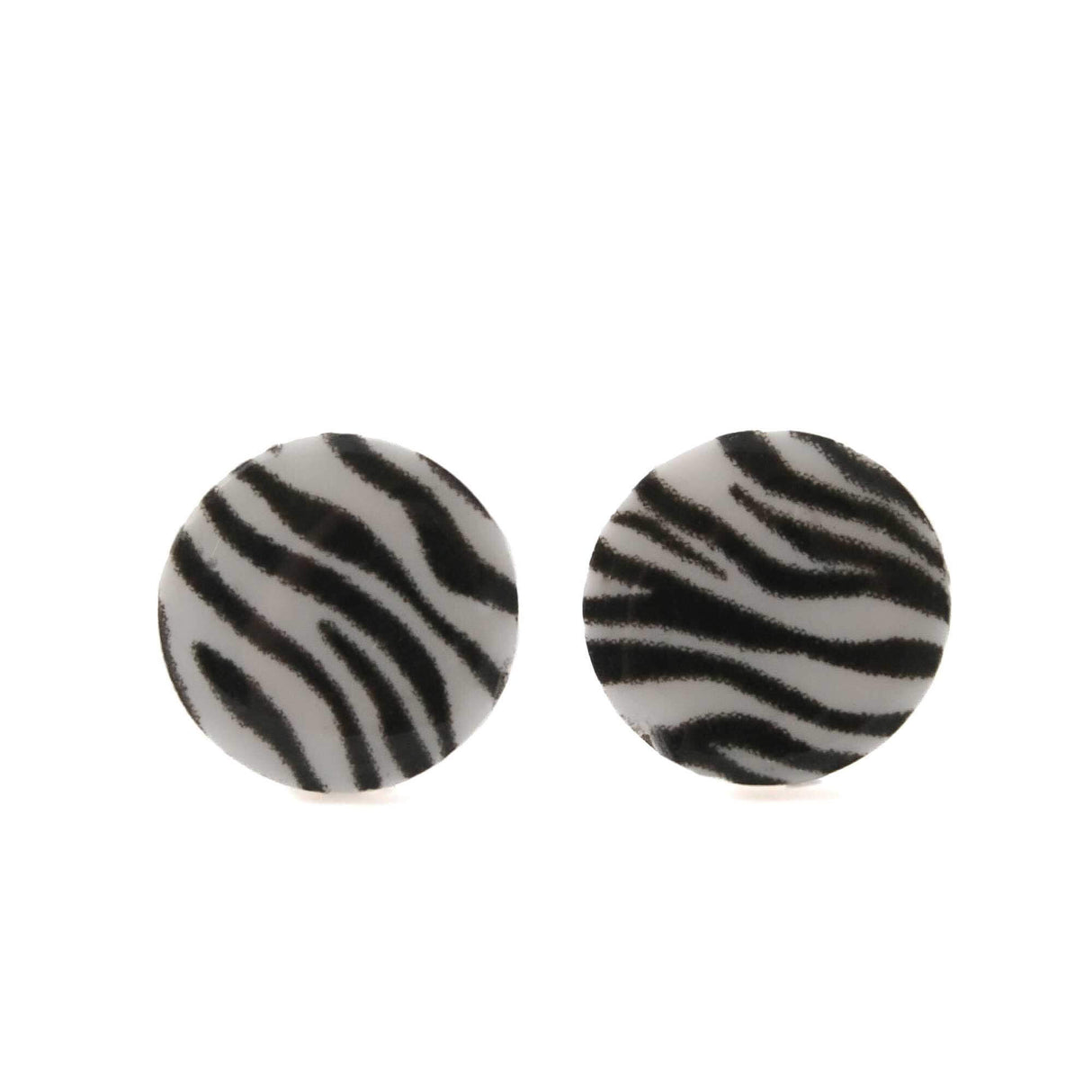 Zebra Print Stud Earrings for Women | Minimalist Clay Jewellery