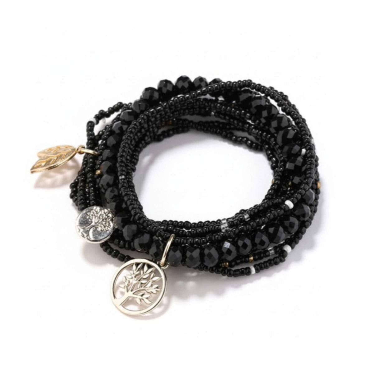 black beaded stacking bracelet at Lottie Of London