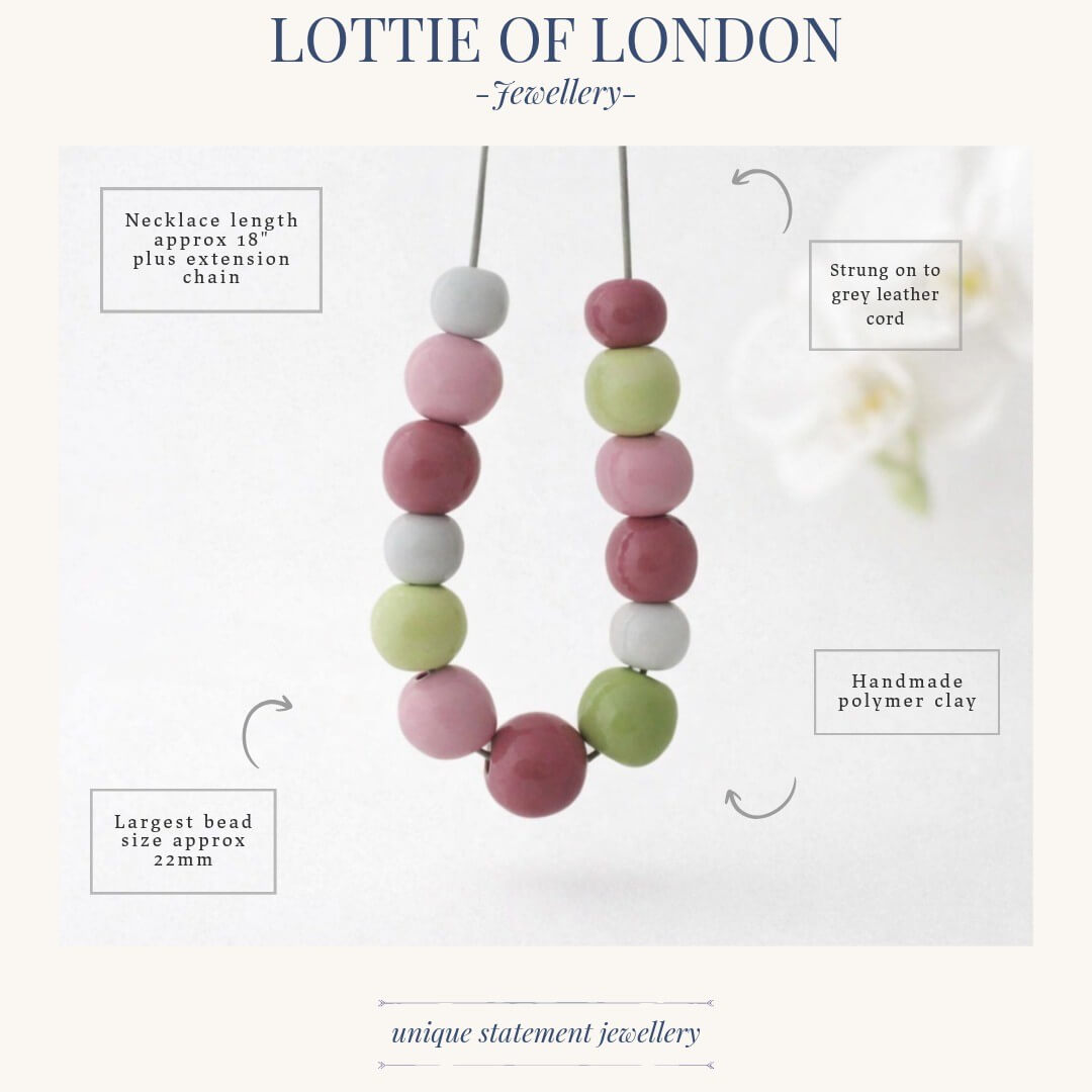 Colourful Chunky Statement Necklace – Unique Handmade Jewellery - Lottie Of London Jewellery