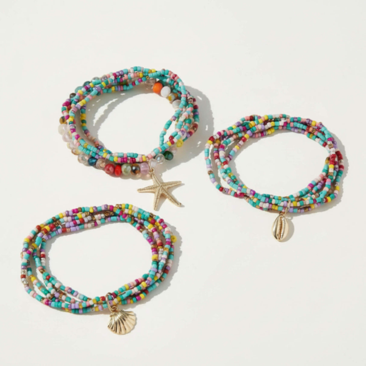 colourful stacking bracelet at lottie of london
