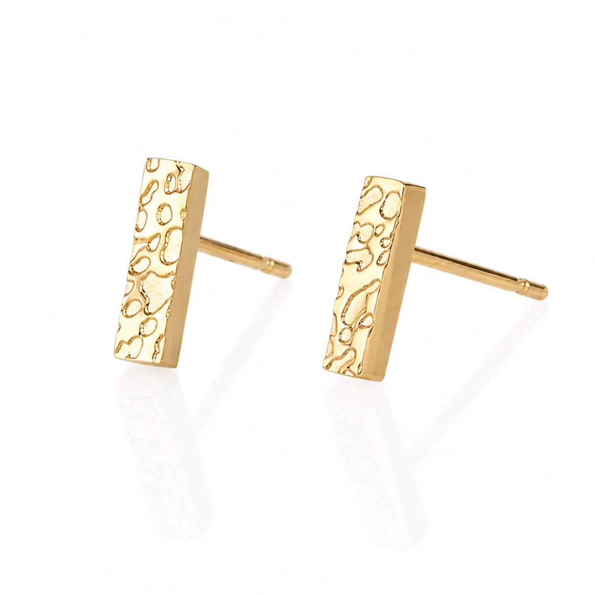 small gold bar stud earrings main image