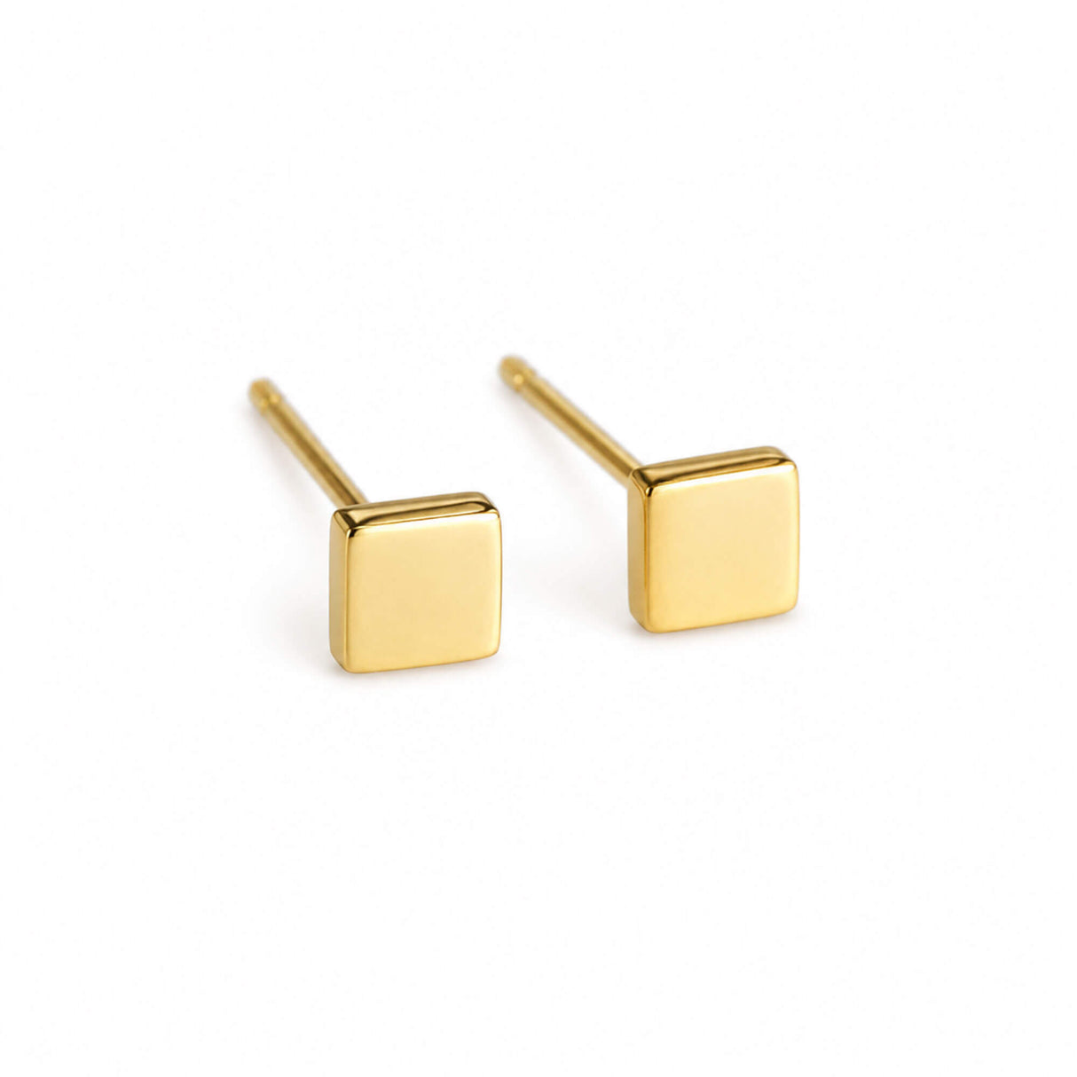Gold Square Stud Earrings | Minimal Gold Studs