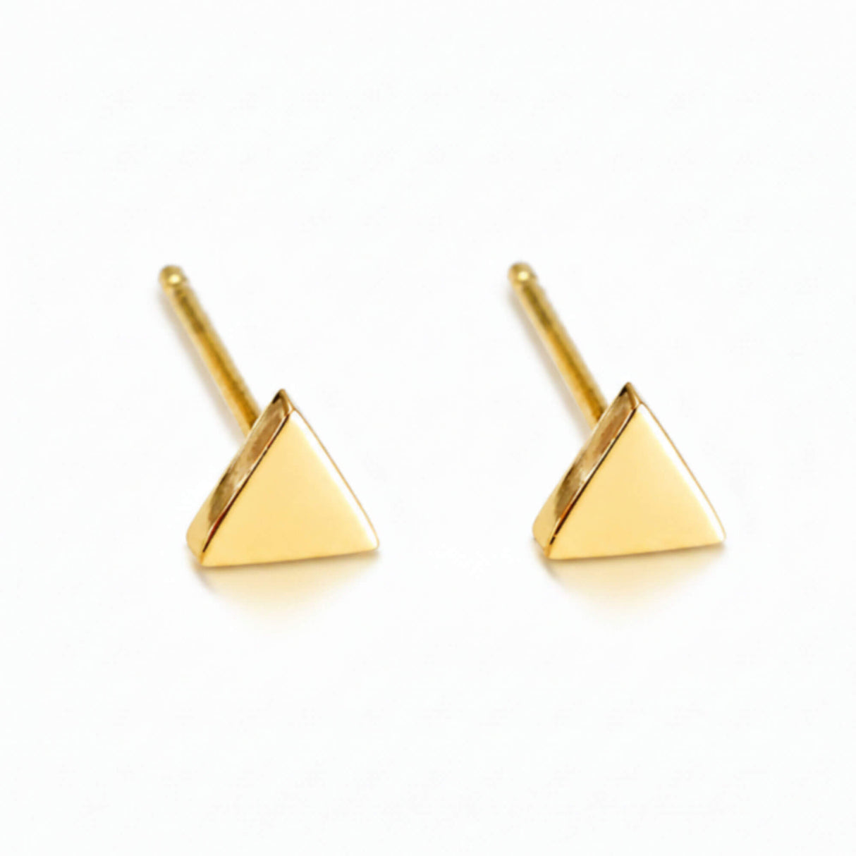 Gold Triangle Stud Earrings | Minimal Gold Studs
