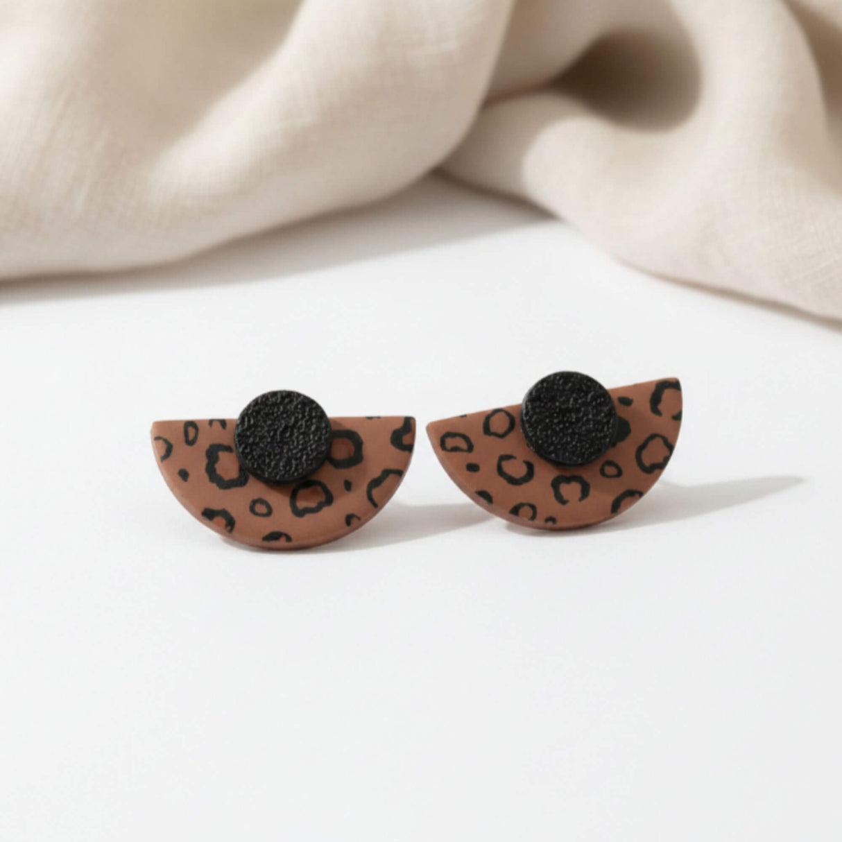 Leopard Print Statement Stud Earrings | Art Deco Jewellery