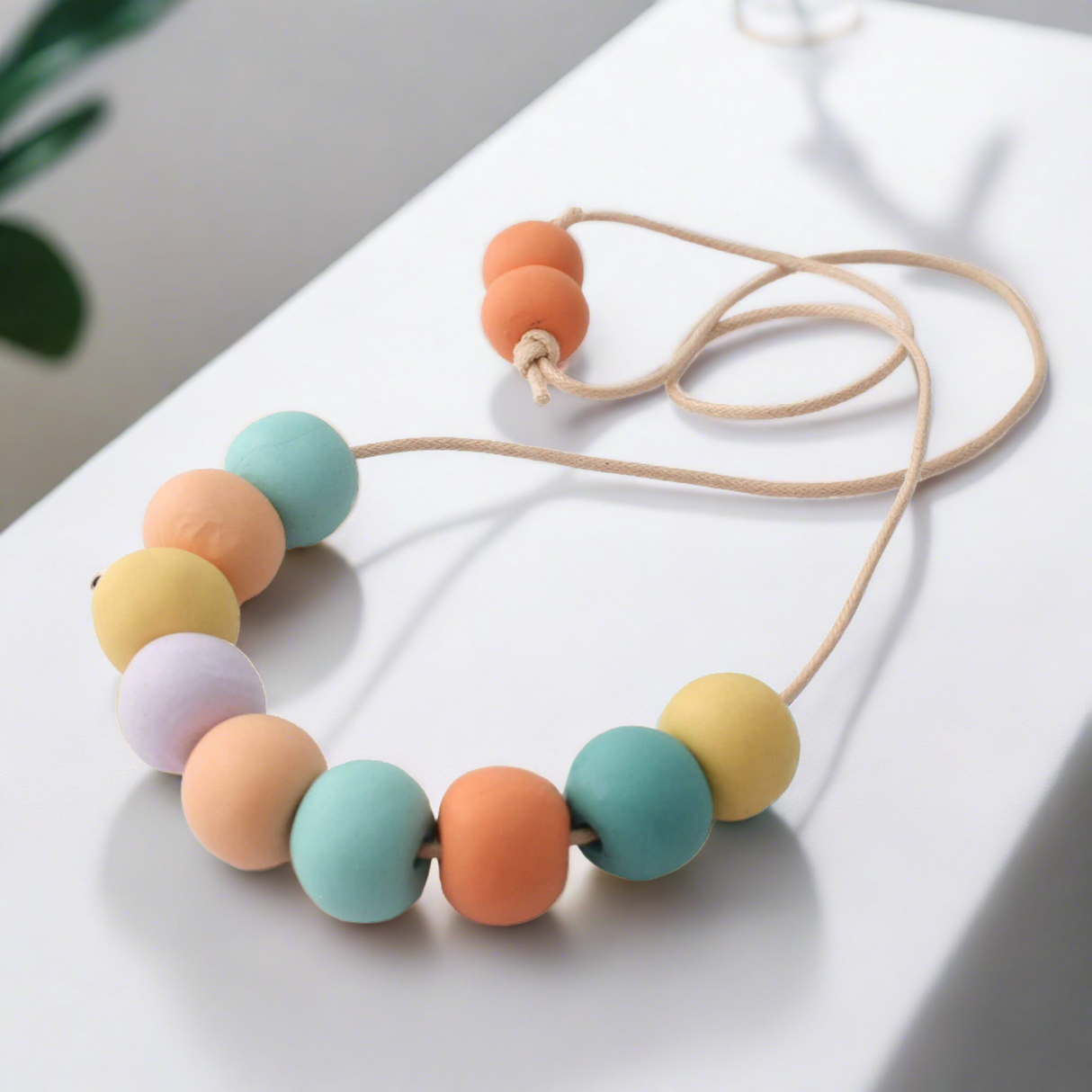 Colourful Long Bead Necklace for Women | Adjustable Cord