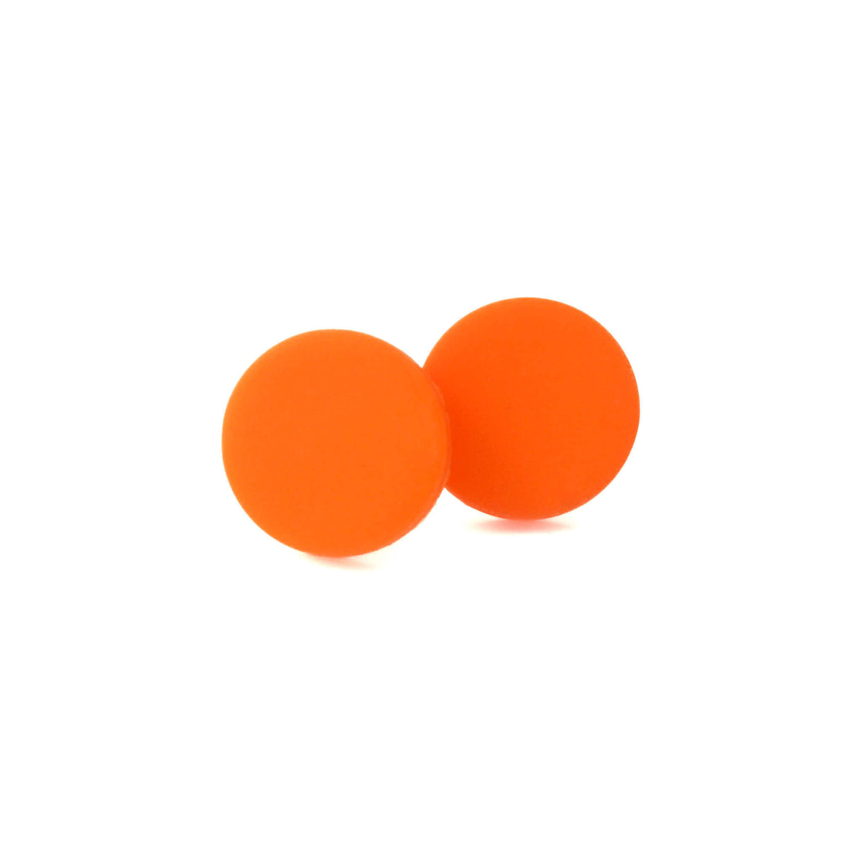orange large clay stud earrings handmade at lottie of london