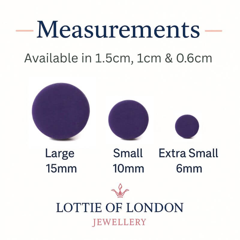 purple plum stud earrings size guide handmade at lottie of london