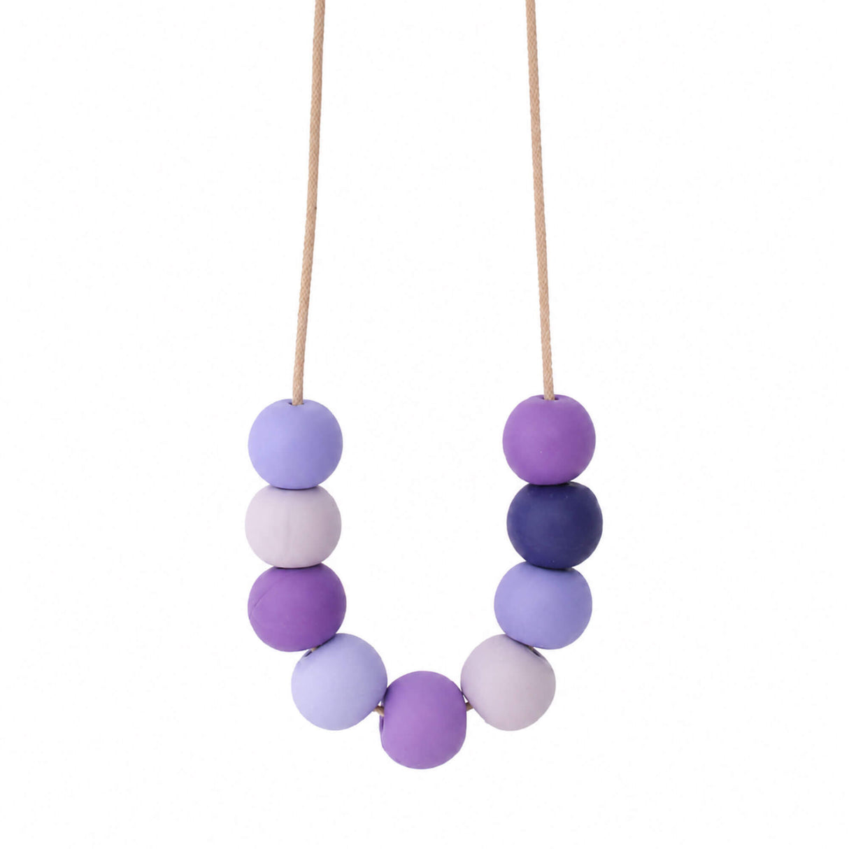 Purple Long Bead Necklace - Colourful Adjustable Handmade Jewellery