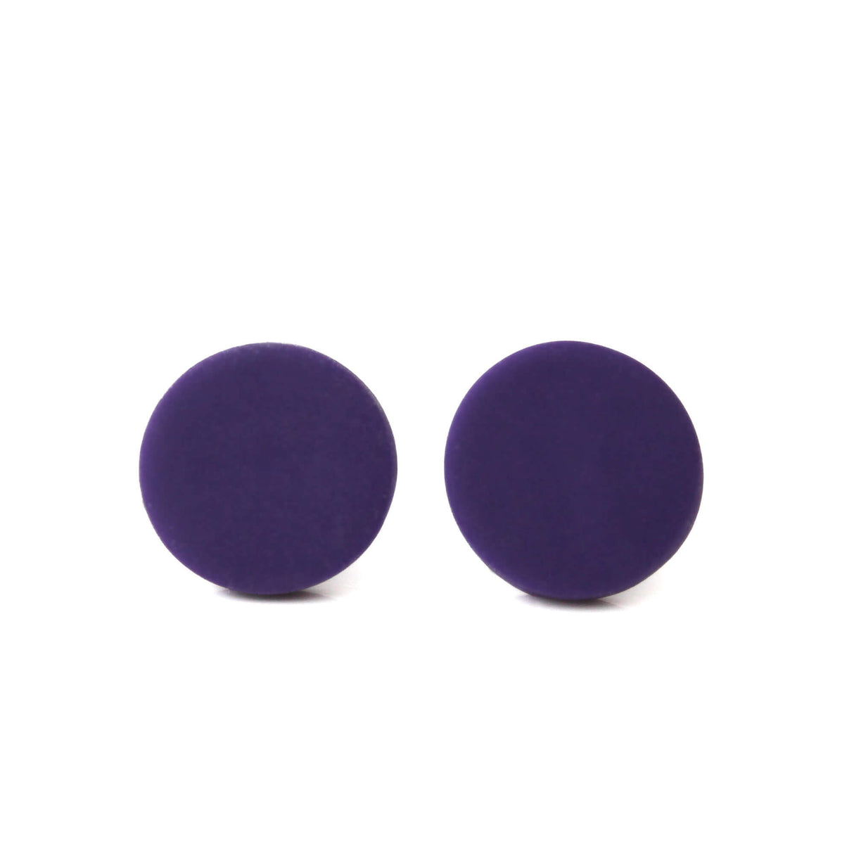 plum purple large stud earrings handmade at lottie of london