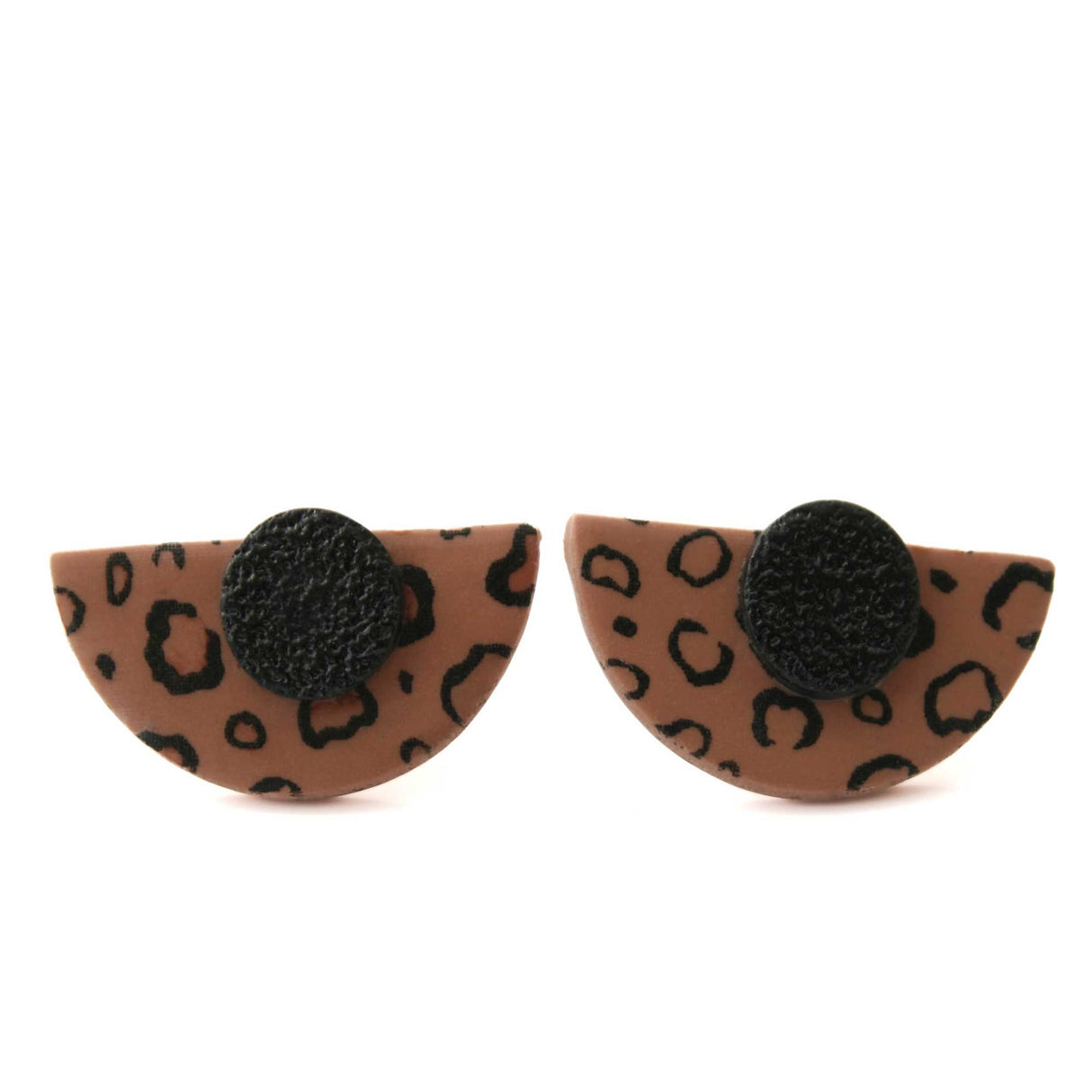 Statement Stud Earrings in Leopard Print | Art Deco Style