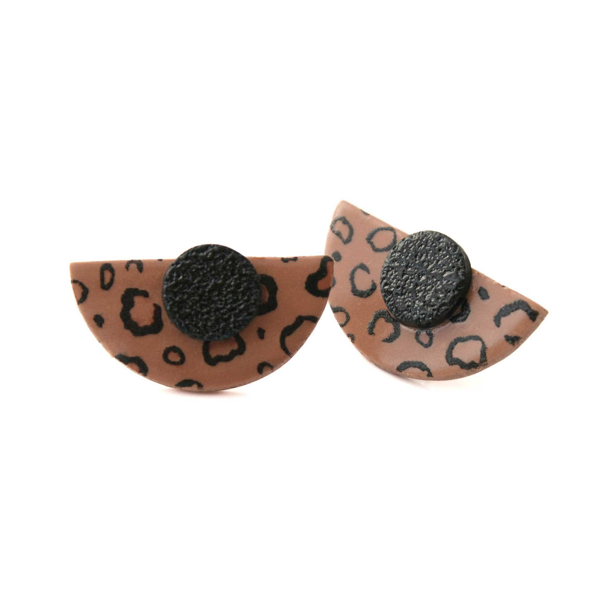 Statement Stud Earrings in Leopard Print | Art Deco Style