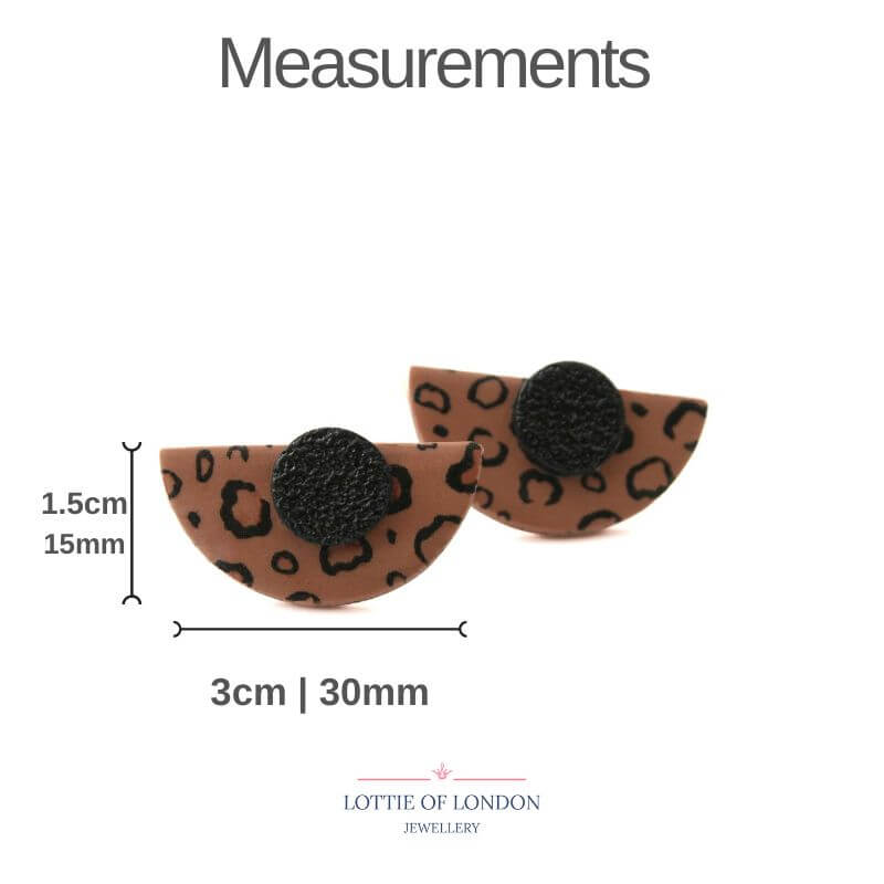 Statement Stud Earrings in Leopard Print | Art Deco Style