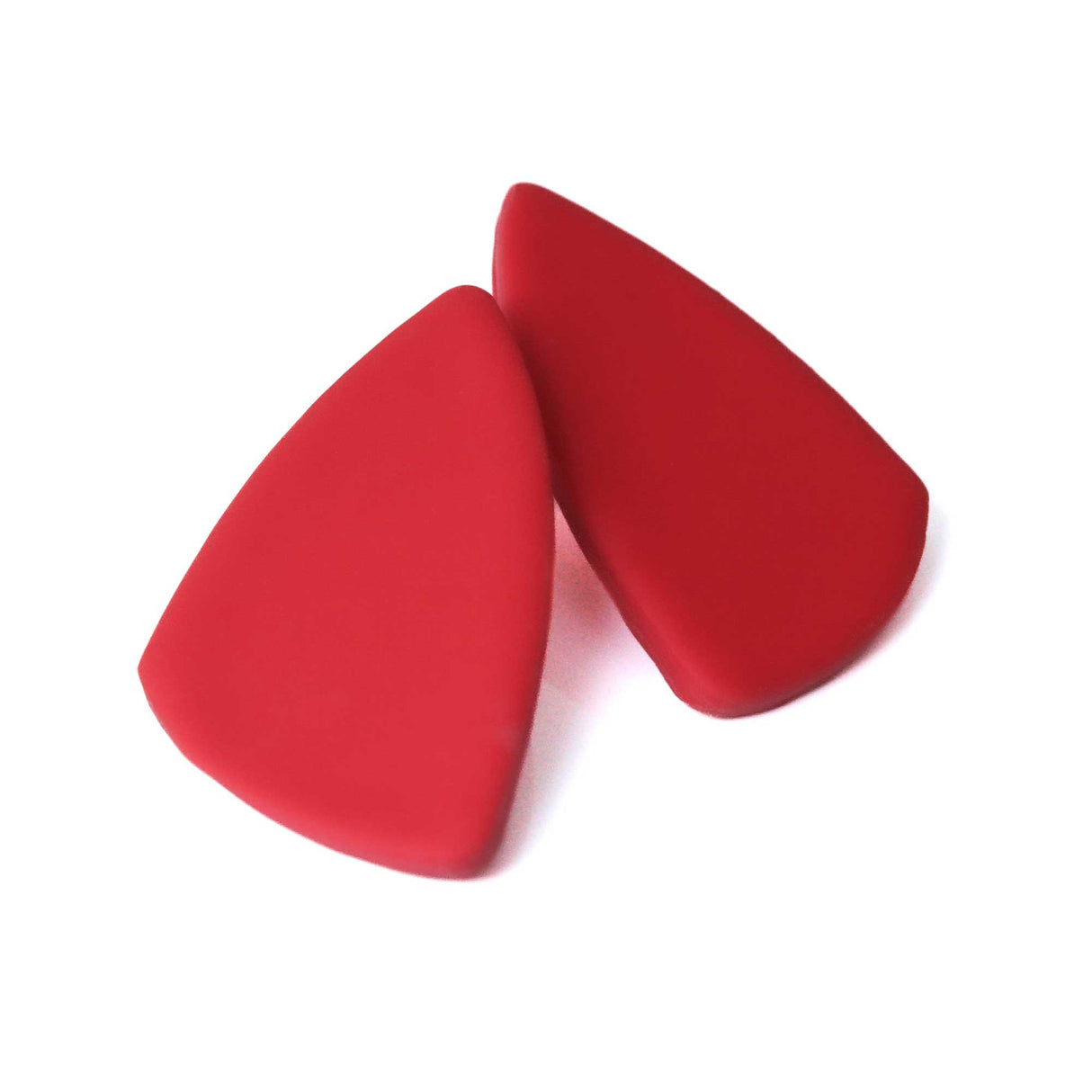 Red Geometric Statement Stud Earrings for Women