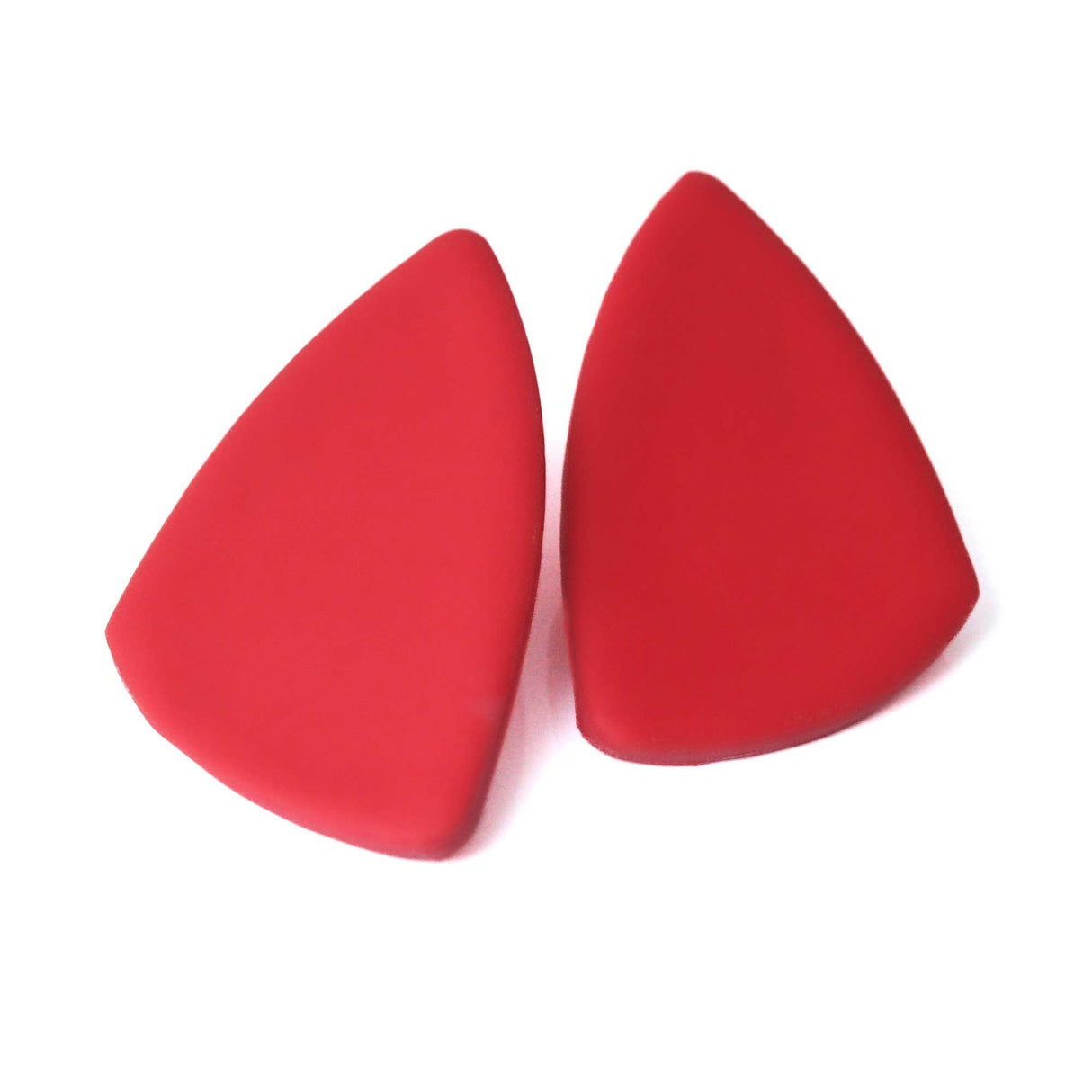 Red Geometric Statement Stud Earrings for Women