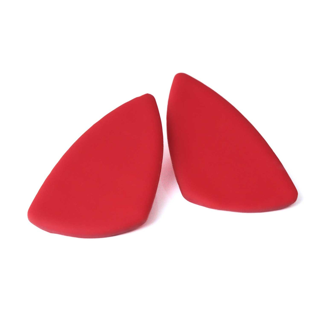 Red Geometric Statement Stud Earrings for Women