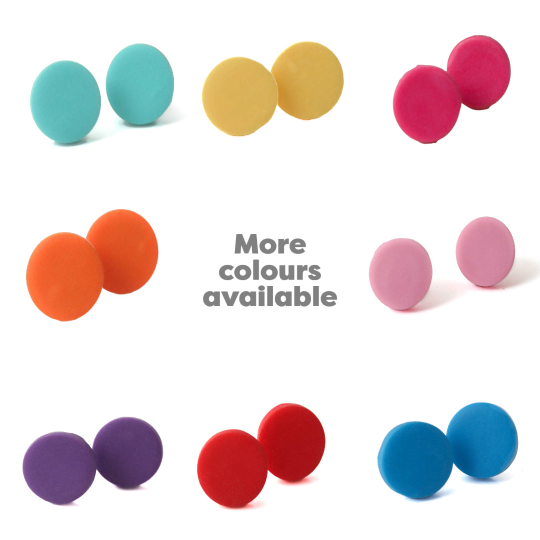 Teal Green Stud Earrings for Women | Minimalist Clay Jewellery