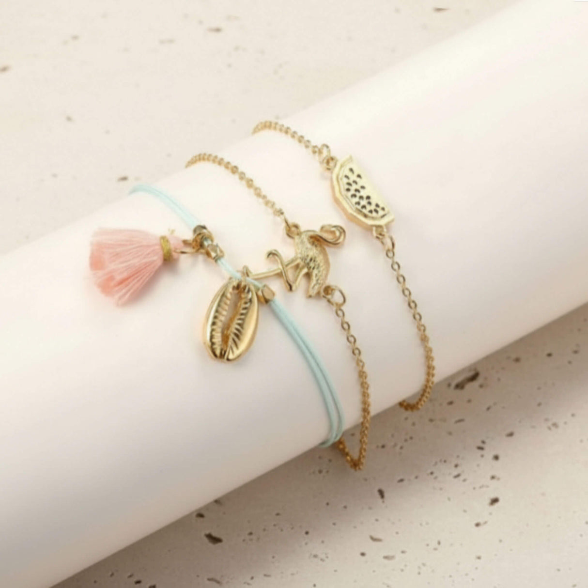 Summer boho layered bracelet set at lottie of london
