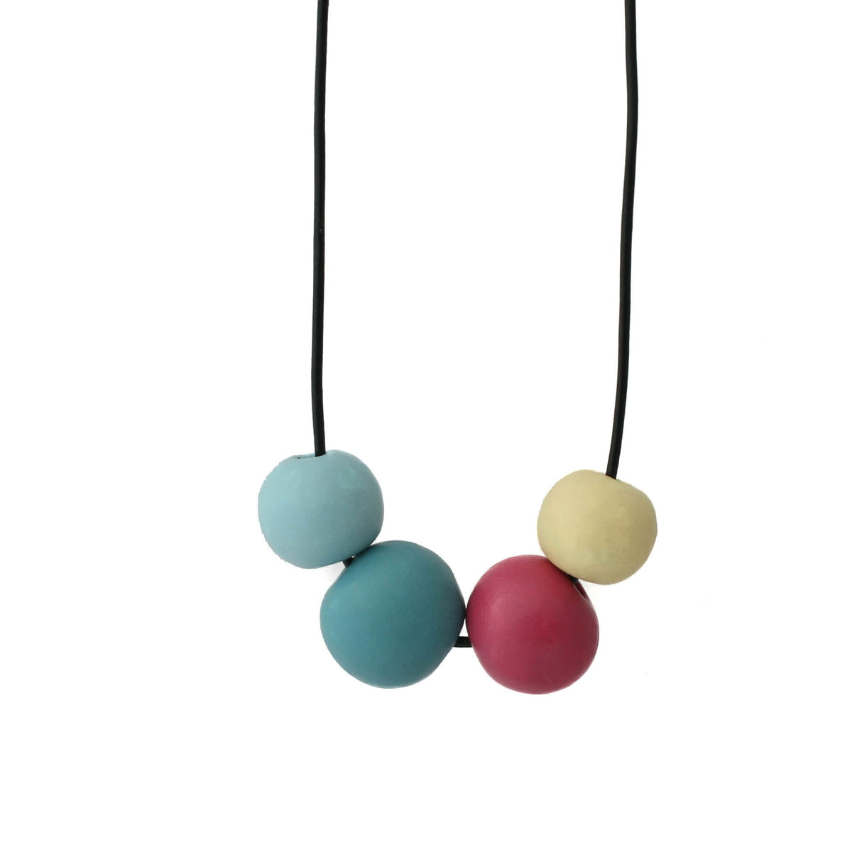 chunky bead necklace for women | Multi coloured clay statement jewellery
