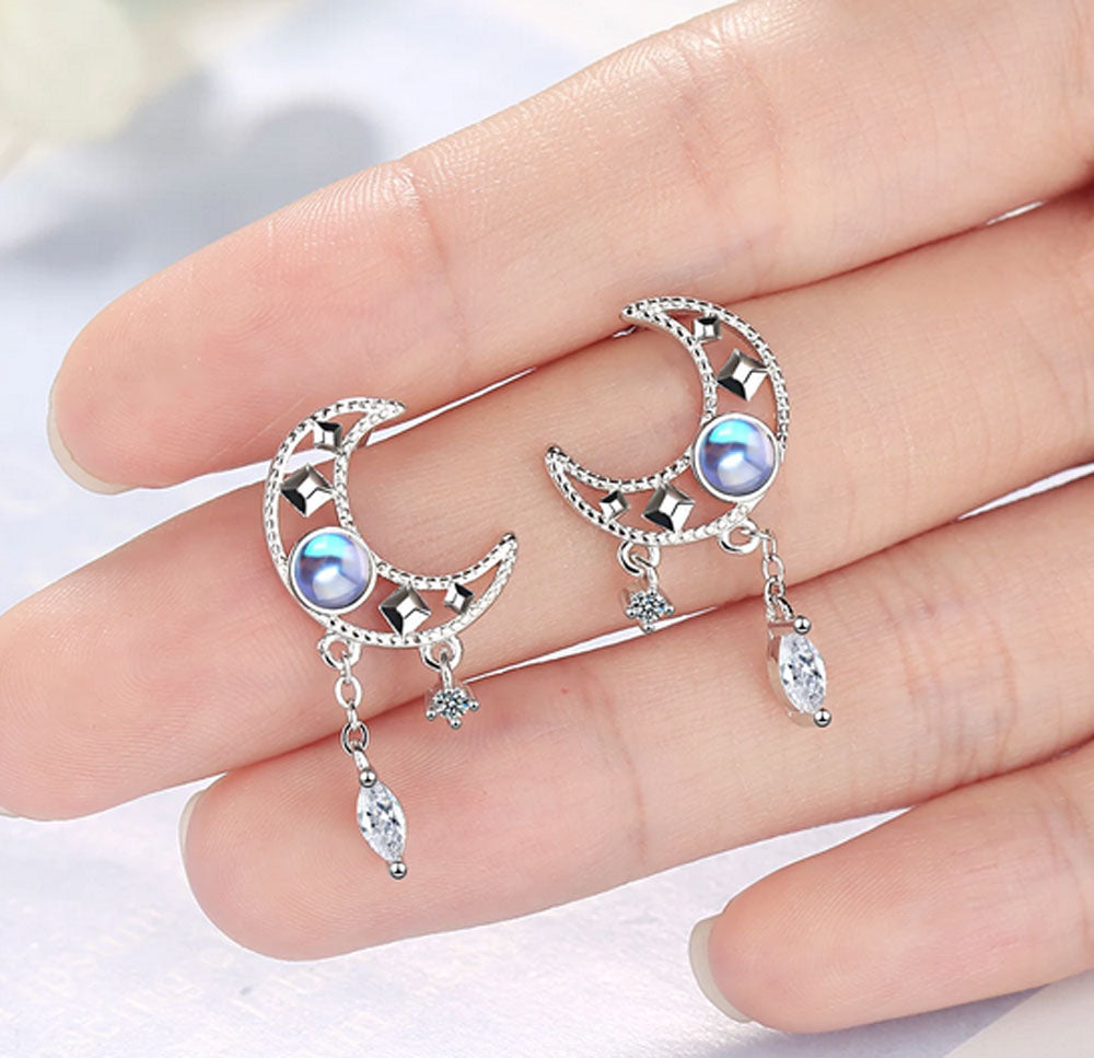 Moon Tassel Stud Earrings for Women | Boho Jewellery