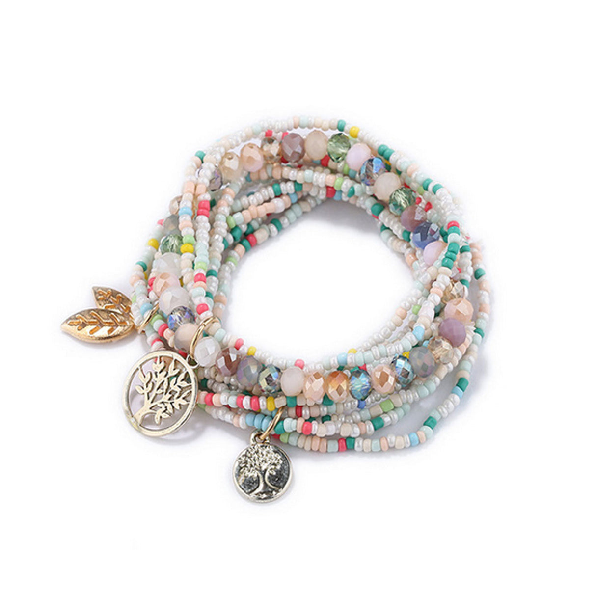 White Boho Stacking Bracelets | Multi Strand Bracelet