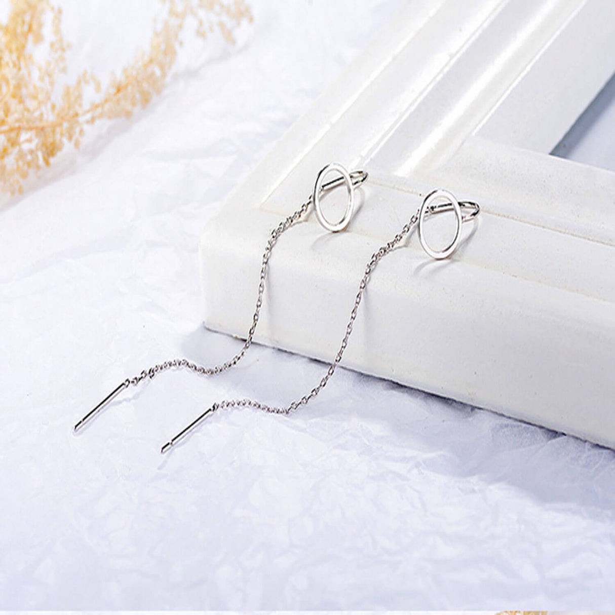 Circle Threader Earrings for Women | Drop Earrings | Minimalist Jewellery