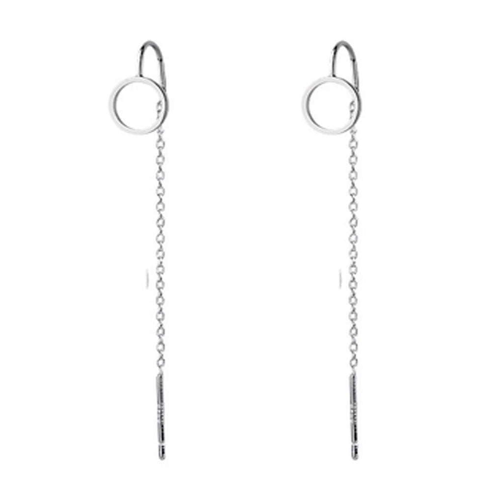 Circle Threader Earrings for Women | Drop Earrings | Minimalist Jewellery