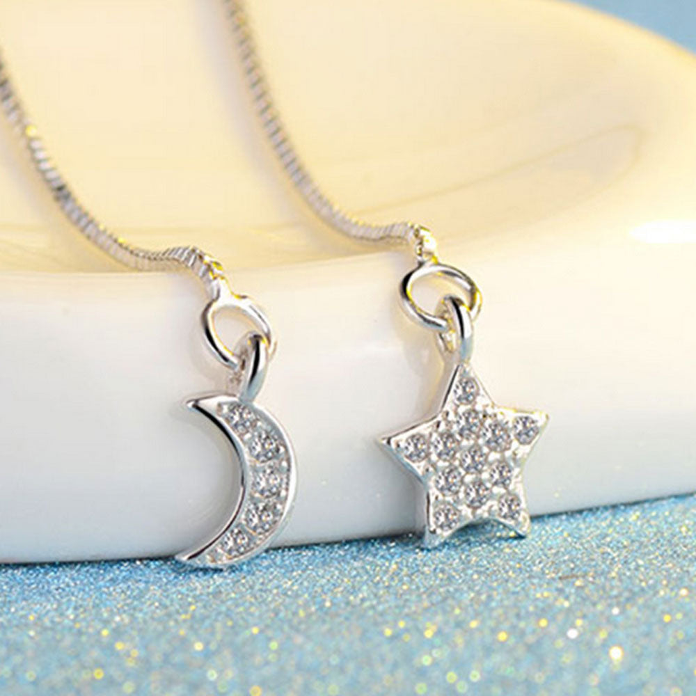 Moon & Star Threader Earrings for Women | Dangle Earrings