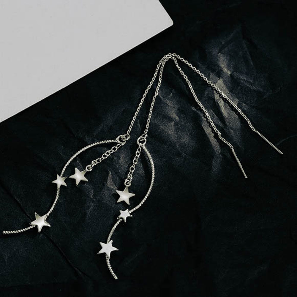 Twisted Star Threader Earrings for Women