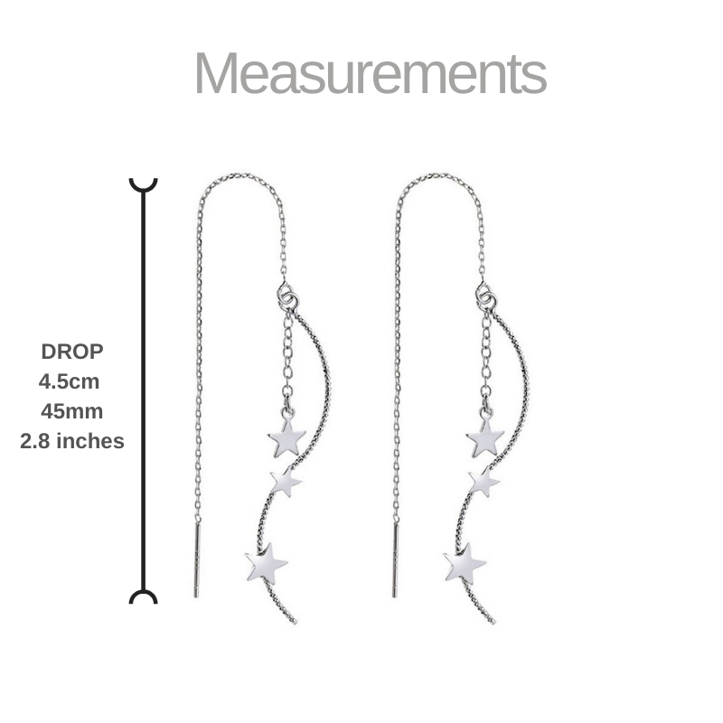 Twisted Star Threader Earrings for Women