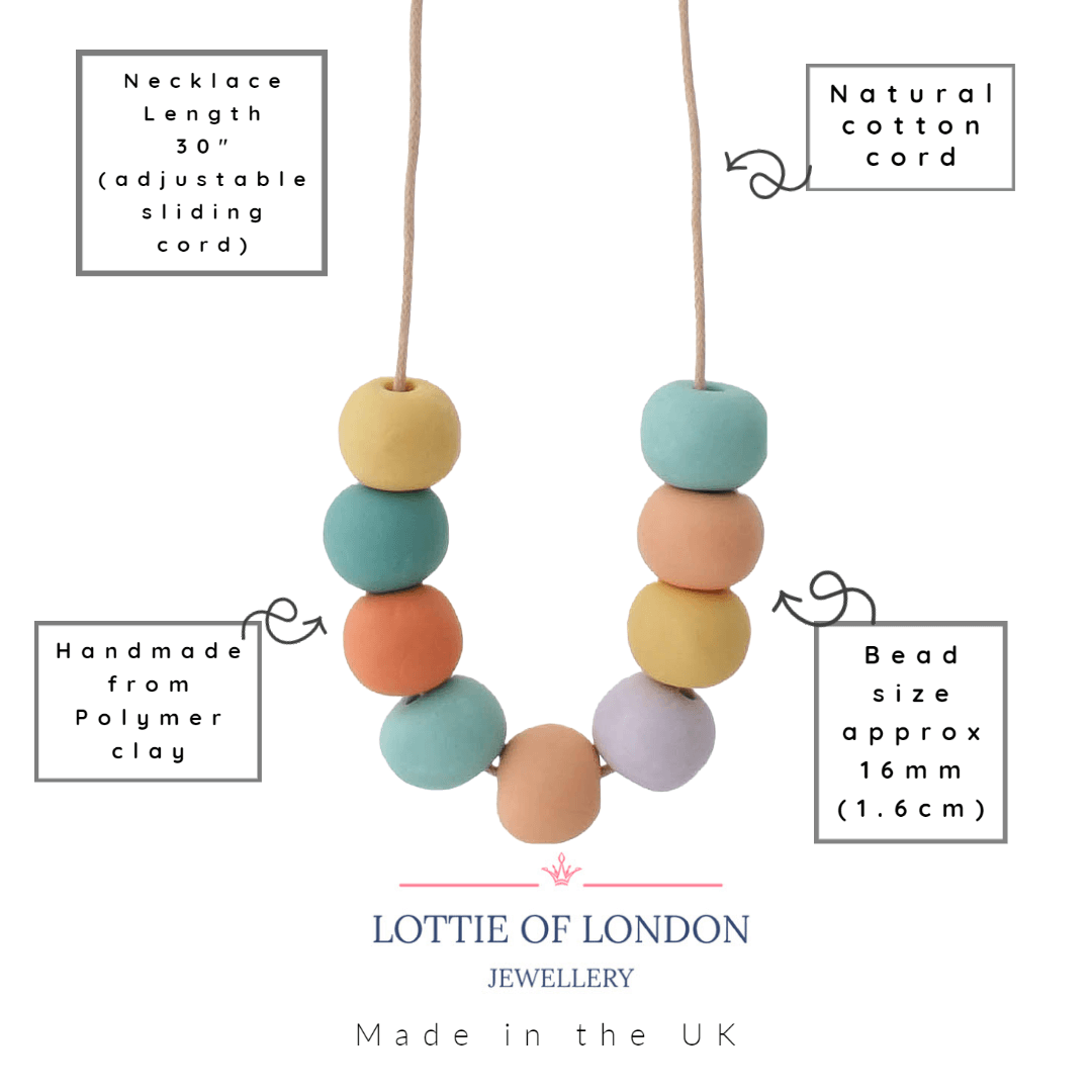 Colourful Long Bead Necklace for Women | Adjustable Cord