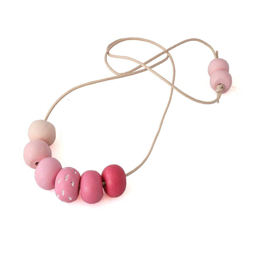 Pink Long Bead Necklace for Women - Lottie Of London Jewellery