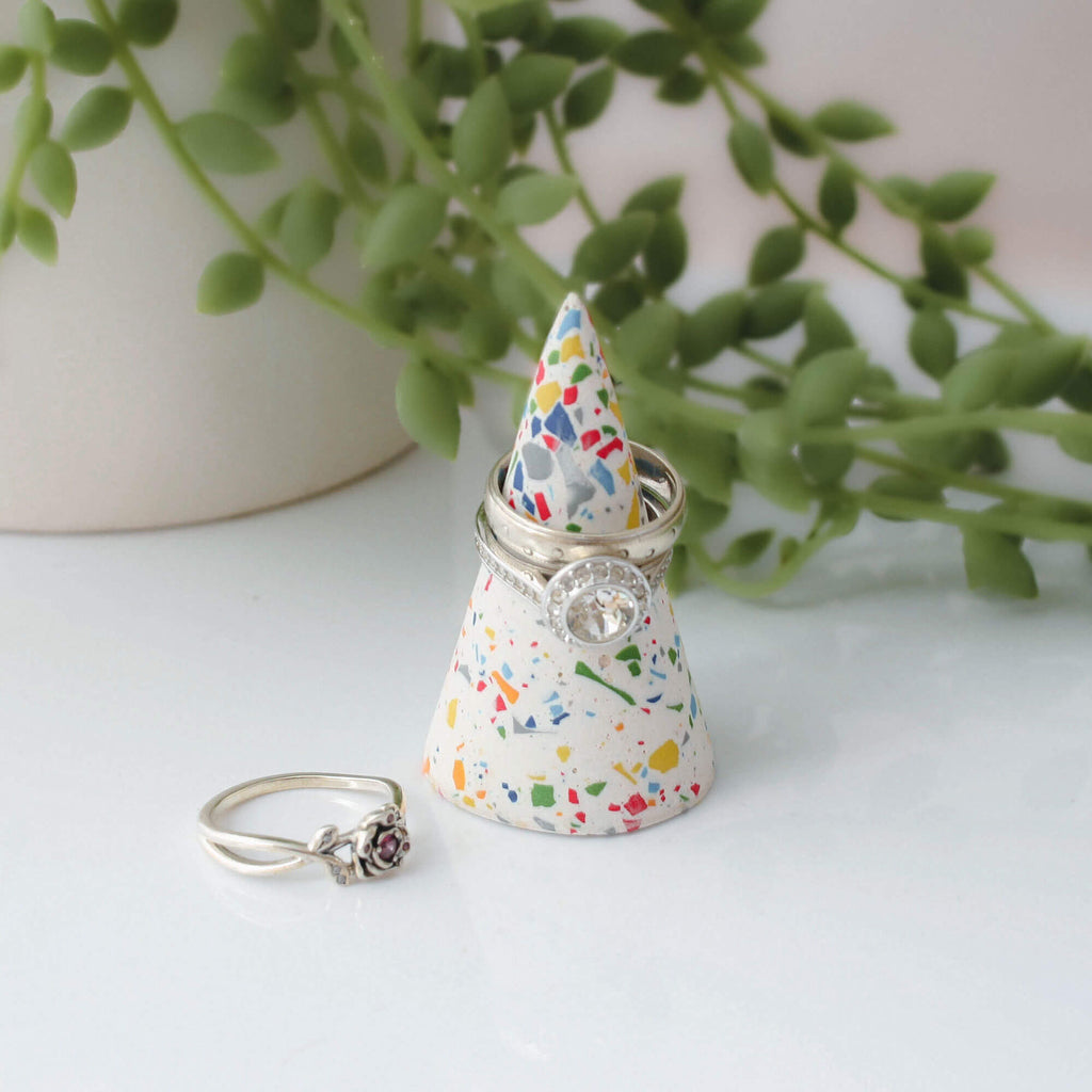 Colourful terrazzo ring holder | Ring cones for home decor