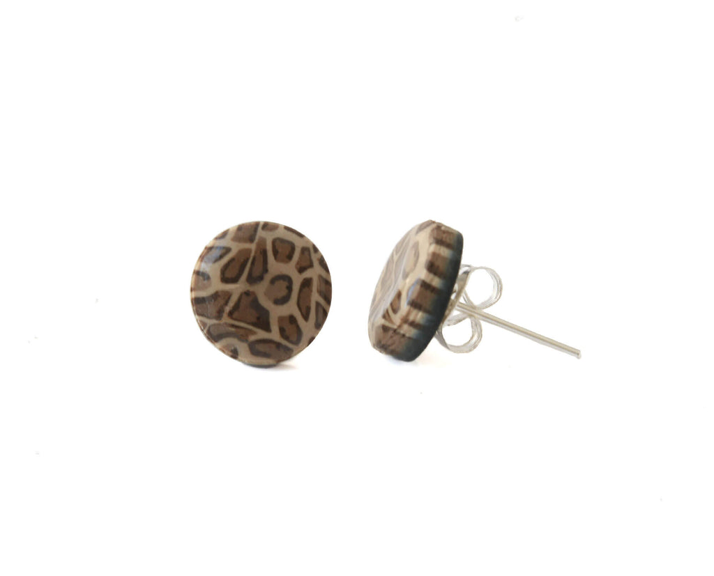 Leopard print stud earrings for women | Geometric jewellery