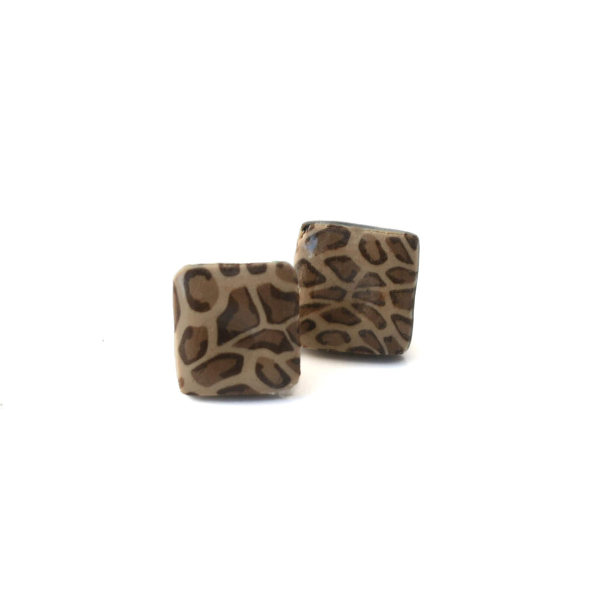 Leopard print stud earrings for women