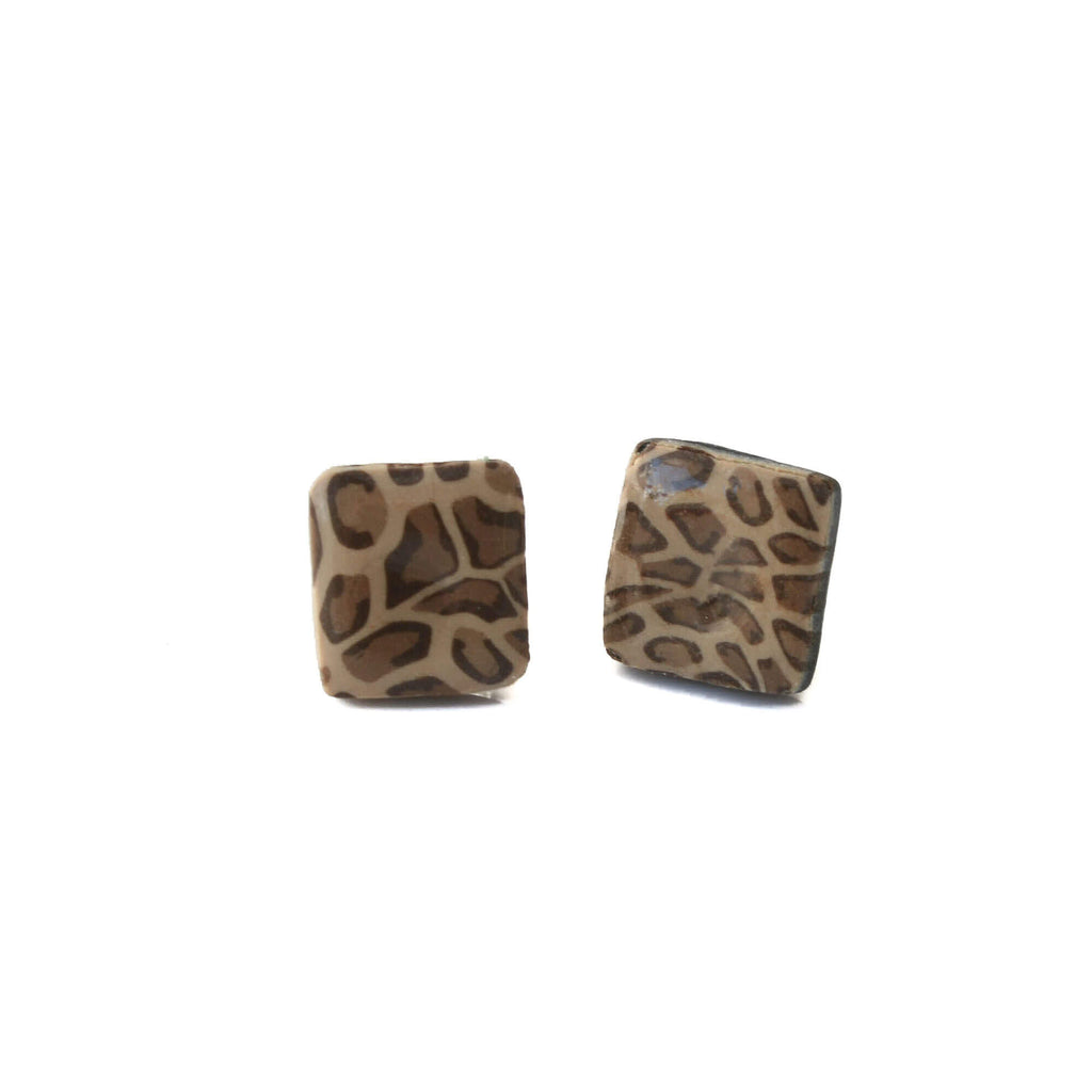 Leopard print stud earrings for women | minimalist jewellery
