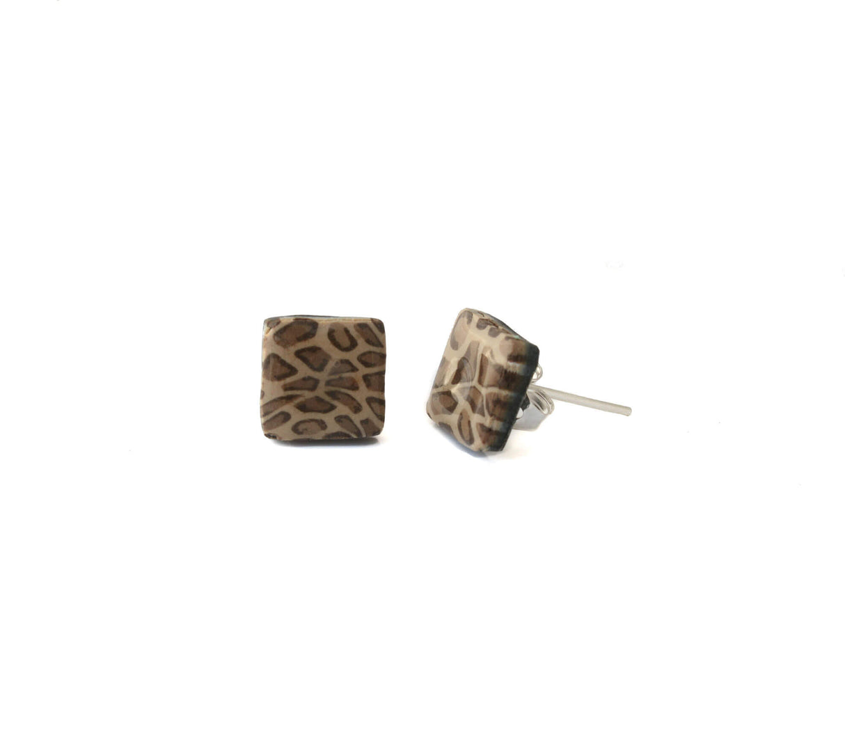 Leopard print stud earrings for women