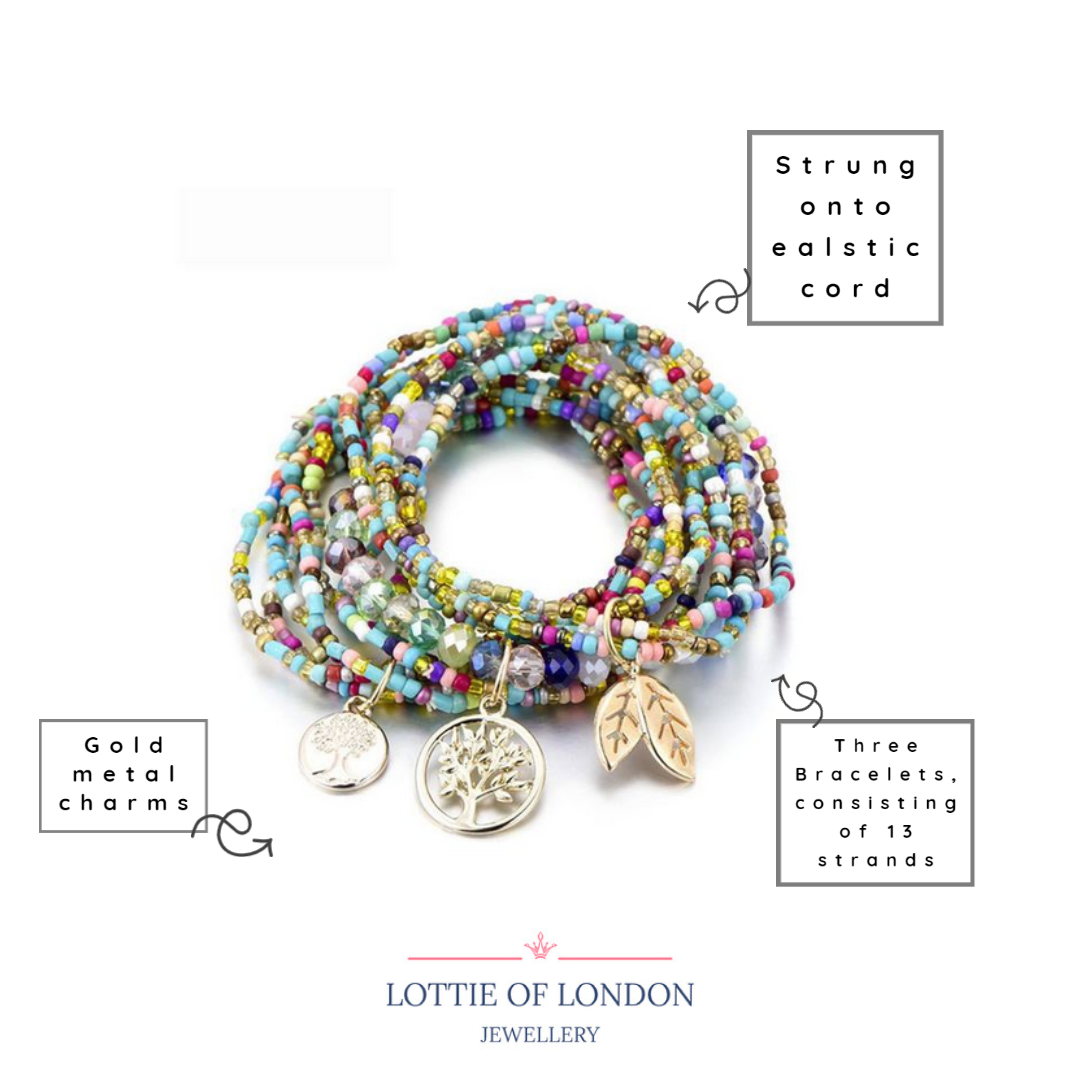 Boho stacking bracelet | Multi strand bohemian jewellery