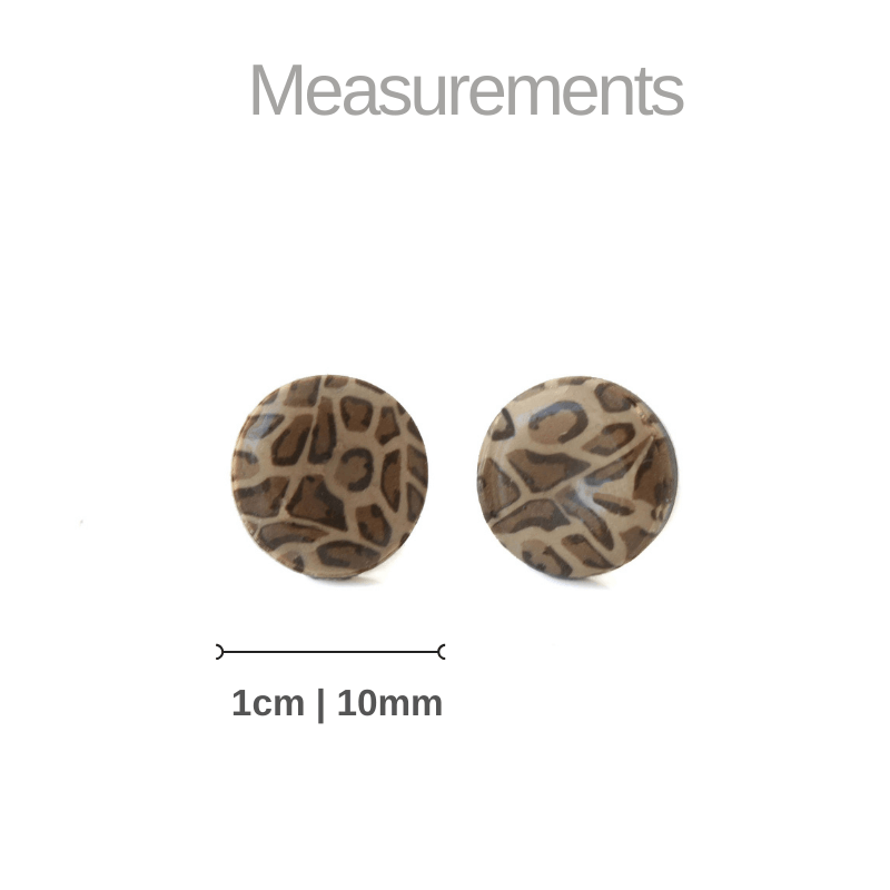 Disc stud earrings for women in leopard print