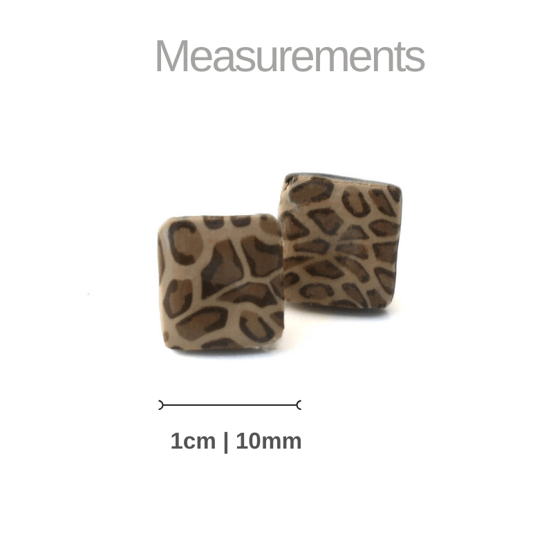 Square Stud Earrings for Women in Leopard Print | Mix & Match