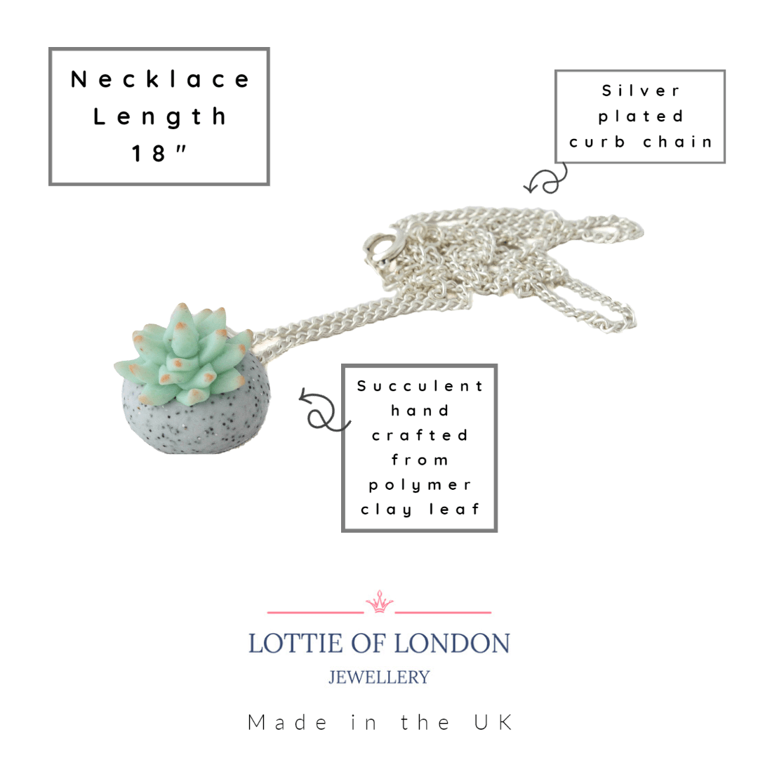 Succulent Charm Necklace | Handcrafted Nature Jewellery
