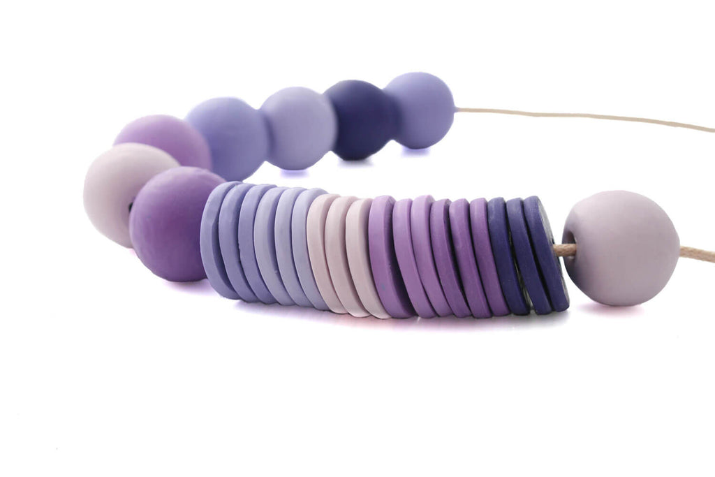 Bead necklace for women in purple | Unique Statement jewellery  | Lottie Of London
