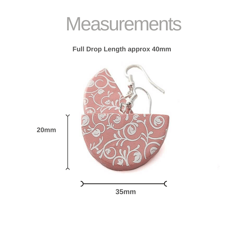 Pink drop earrings for women in floral design