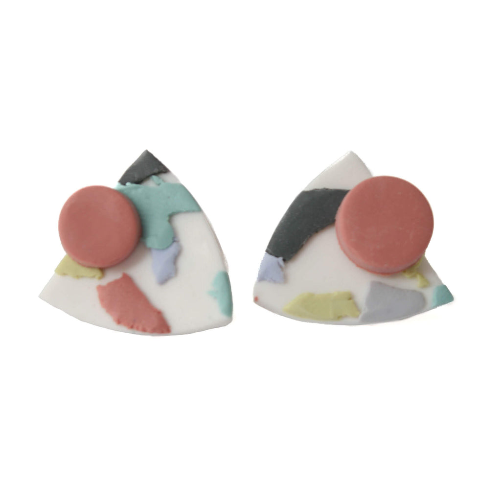 Terrazzo stud earrings for women | Unique clay jewellery gifts