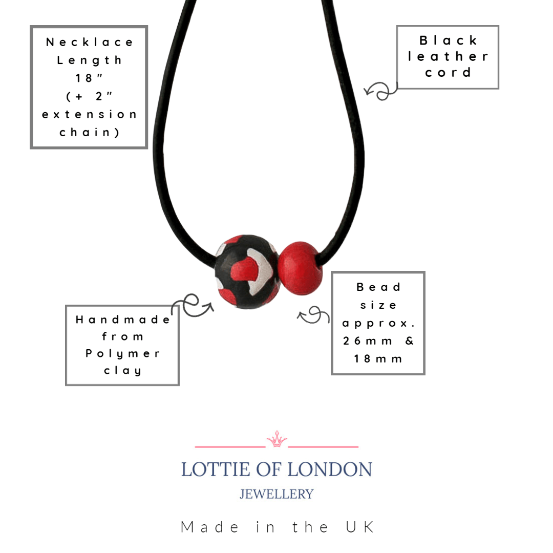 Black Chunky Bead Necklace for Women