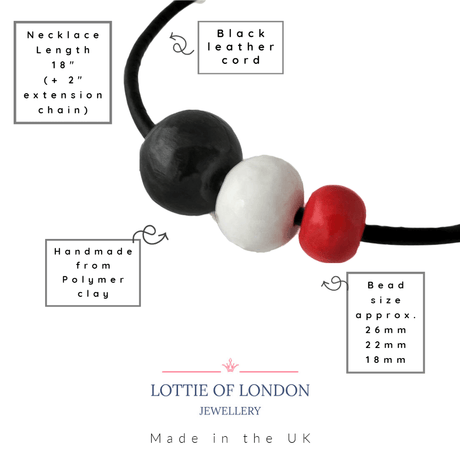 Chunky Statement Necklace for Women in Black, White and Red